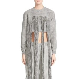Faustine Steinmetz Top Weft Float Fringe‎ Crop Sweatshirt Sz S